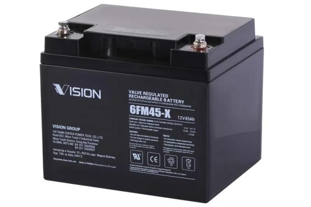 Акумуляторна батарея Vision FM, 12В, 45А•год, AGM