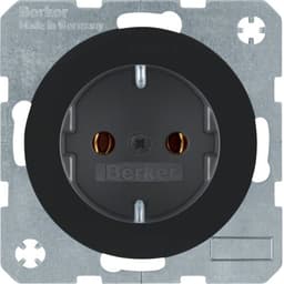 Розетка з з/к, 16А/250В, чорна, R.1/R.3