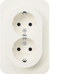 Розетка з з/к 2X, зах.контактів, цільна, полярна білизна, 16А/250В R.1 Berker 47592089
