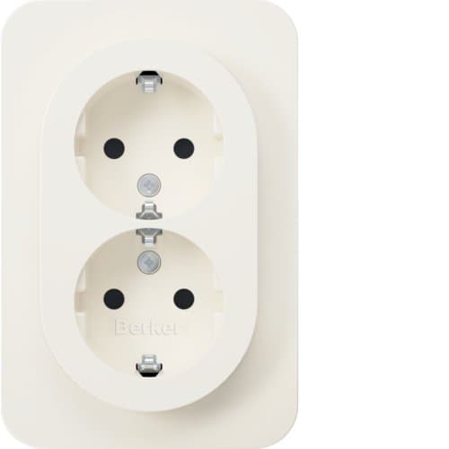 Розетка з з/к 2X, зах.контактів, цільна, полярна білизна, 16А/250В R.1 Berker 47592089