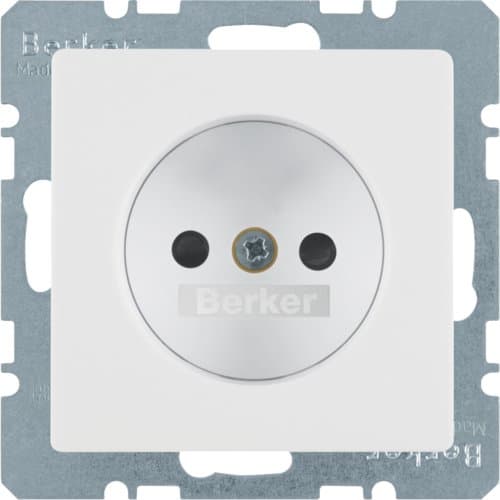Розетка без з/к, зах.контактів, 16А/250В, пол.білизна, Q.х