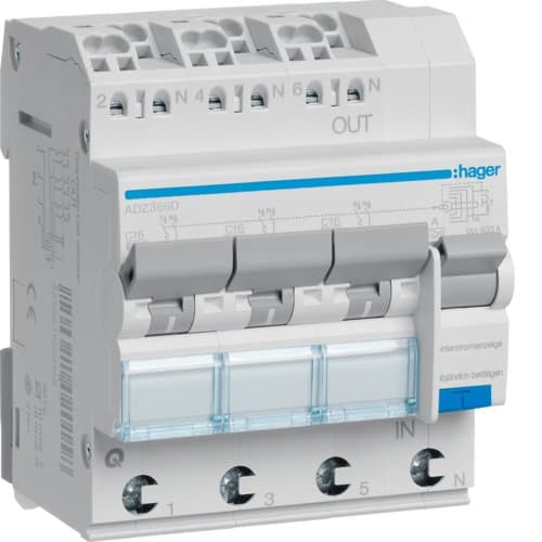 ДАВ 3x(1P+N) 6kA C-16A 30mA тип-А QuickConnect