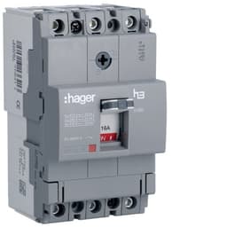 Автоматичний вимикач x160, In=16А, 3п, 18kA, Тфікс./Мфікс. Hager HDA016L