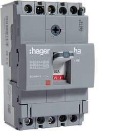 Автоматичний вимикач x160, In=32А, 3п, 18kA, Тфікс./Мфікс. Hager HDA032L