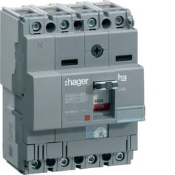 Автоматичний вимикач x160, In=40А, 4п, 25kA, Трег./Мфікс. Hager HHA041H