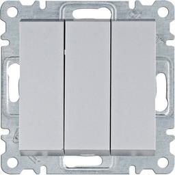 Вимикач 3-клавішний Lumina, срібний, 10АХ/230В