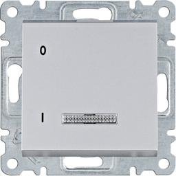 Вимикач з підсвічуванням 1-тактовий Lumina, срібний, 16А/230В