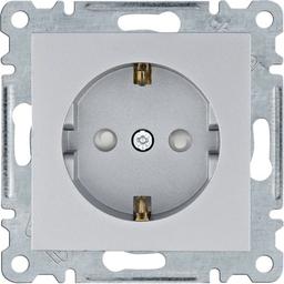 Розетка з з/к з захистом контактів Lumina, срібна, 16А/230В