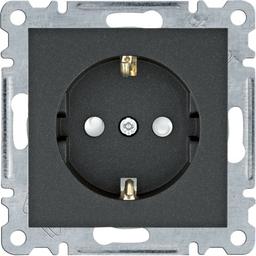 Розетка з з/к з захистом контактів Lumina, чорна, 16А/230В
