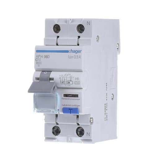 Дифавтомат 1P+N, 6kA, C-10A, 300mA, HI, Hager AFH960