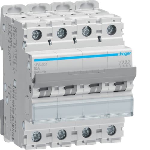 Автоматический выключатель 4P, In=4А, 4п, «C», 25 kA, 4м., NRN404