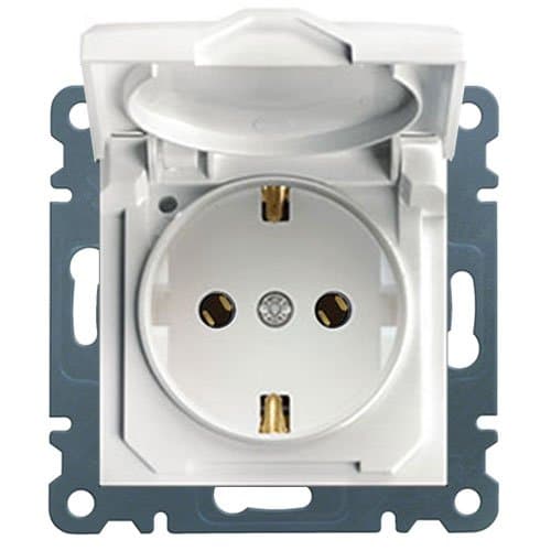 Розетка з з/к з кришкою Lumina, біла, 16А/230В WL1150