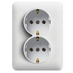 Розетка з з/к подвійна Lumina, біла, 16А/230В WL1250
