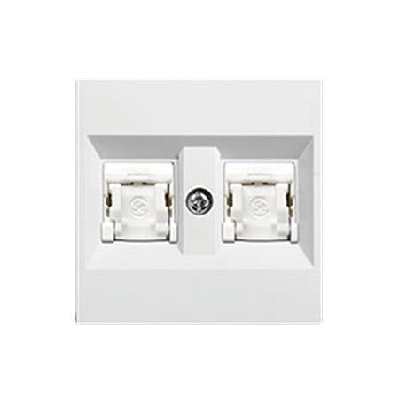 Панель подвійна для RJ12/RJ45 Lumina, біла WL2320