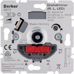 Поворотно-нажимний диммер "Soft" LED/КЛЛ 3-100Вт, решта ламп 20-500Вт 2873