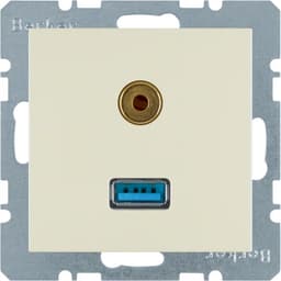 Розетка USB/3.5мм аудіо, біла S.1 3315398982