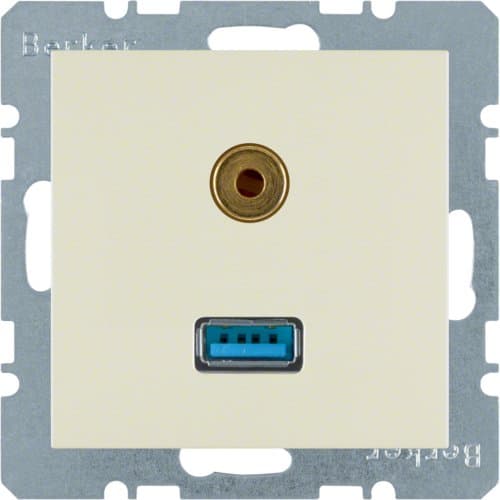Розетка USB/3.5мм аудіо, біла S.1 3315398982