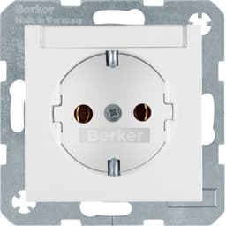 Розетка з з/к з полем д/надпису, пол.білизна, 16А/250В S.1 47508989