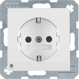 Розетка з з/к з зах.від дітей з LED-підсвіткою, пол.білизна, 16А/250В S.1 41098989