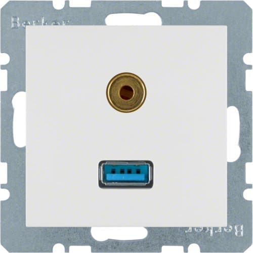 Розетка USB/3.5мм аудіо, пол.білизна-matt S.1 3315391909