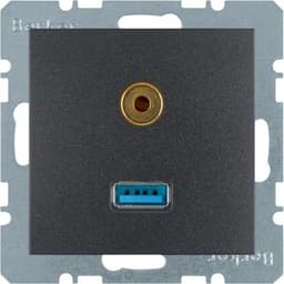 Розетка USB/3.5мм аудіо, антрацит S.1 3315391606
