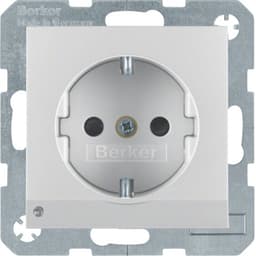 Розетка з з/к з зах.від дітей з LED-підсвіткою, алюміній, 16А/250В S.1 41091404