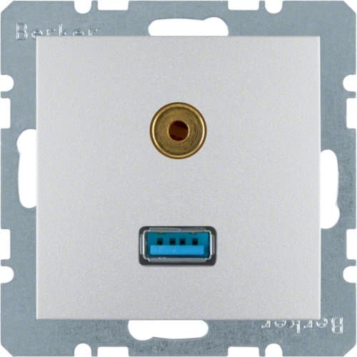 Розетка USB/3.5мм аудіо, алюміній S.1 3315391404
