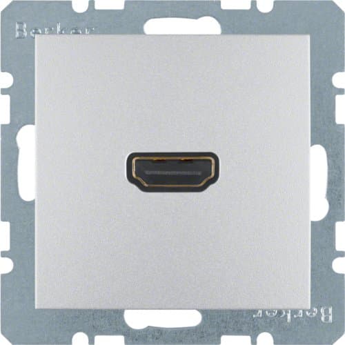HDMI-розетка, підключення сзаду під кутом 90град., алюміній S.1 3315431404