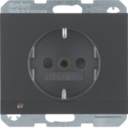 Розетка з з/к з зах.від дітей з LED-підсвіткою, антрацит, 16А/250В K.1 41097006