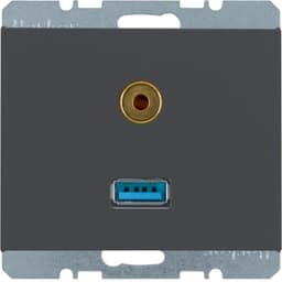 Розетка USB/3.5мм аудіо, антрацит, K.1 3315397006