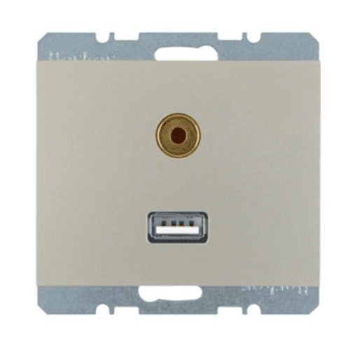 Розетка USB/3.5мм аудіо, сталевий лак, K.5 3315397004