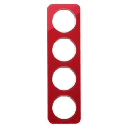Рамка 4Х червоний прозорий/пол.білизна, акрил, R.1 10142349