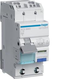 Дифавтомат 1P+N, 16A, C, 10mA, 6kA, A, ACS966D QuickConnect