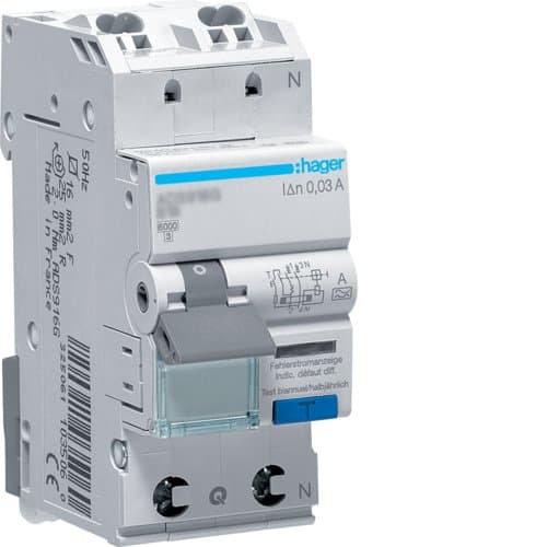 Дифавтомат 1P+N, 6A, C, 30mA, 6kA, A, ADS956D QuickConnect