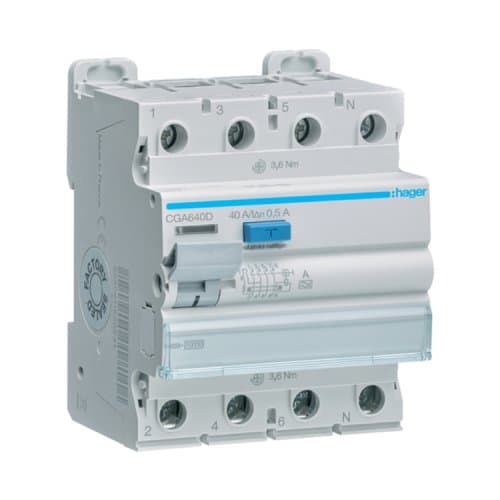 ПЗВ (дифреле) 4P, 40A 500mA, 10kA, A, CGA640D