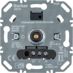 Диммер поворотний, універсальний 20-210Вт, LED 3-60Вт, 230В Berker 2973