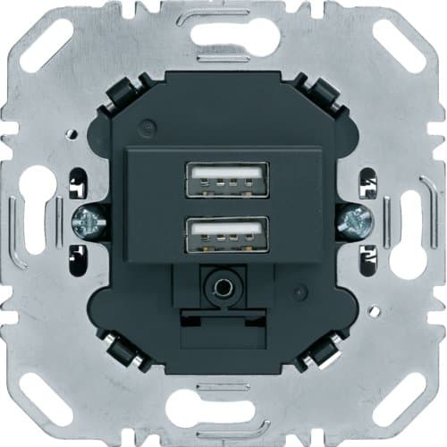 USB-розетка подвійна, 230В, антрацит Berker 260205
