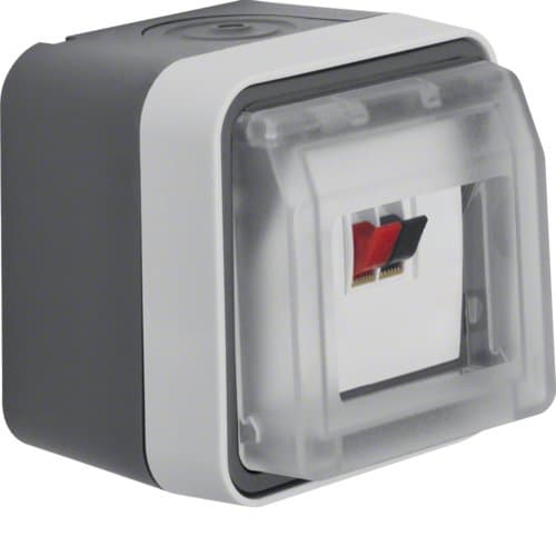 Розетка для гучномовця одинарна, IP55, сіра, W.1 Berker 11963505