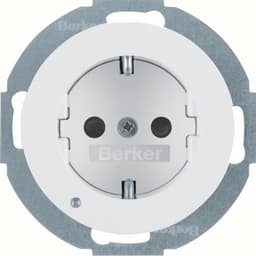 Розетка з з/к з зах.від дітей з LED-підсвіткою, 16А/250В, пол.білизна, R.х