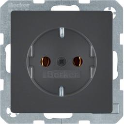 Розетка з з/к, гвинтові клеми, 16А/250В, антрацит, Q.x Berker 41436086