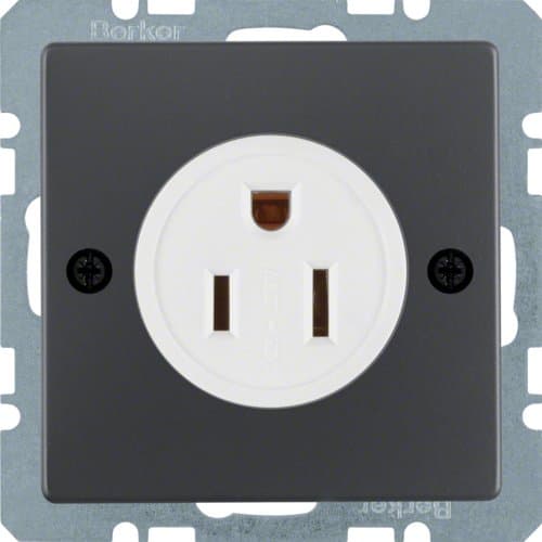 Розетка USA/CANADA NEMA 5-15 R, 15А/125В, антрацит, Q.x Berker 41666086