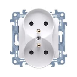 Розетка 2x електрична SIMON10 SCHUKO, біла (CGZ2M.01/11)