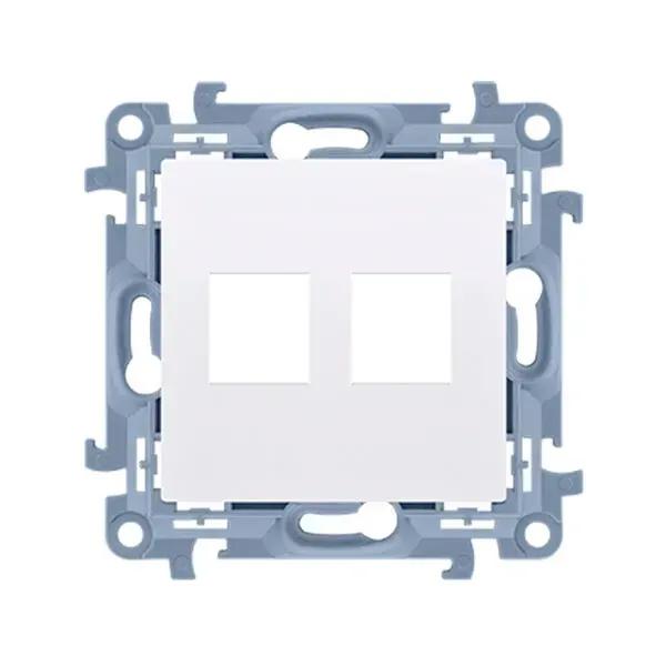 Адаптер інформаційний SIMON10 2xRJ45 Keystone, білий (CKP2.01/11)