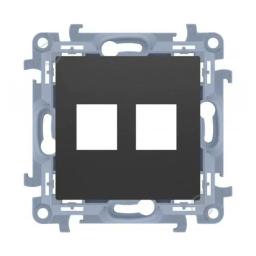Адаптер інфрмаційний SIMON 10 2xRJ45 Keystone, графіт (CKP2.01/49)