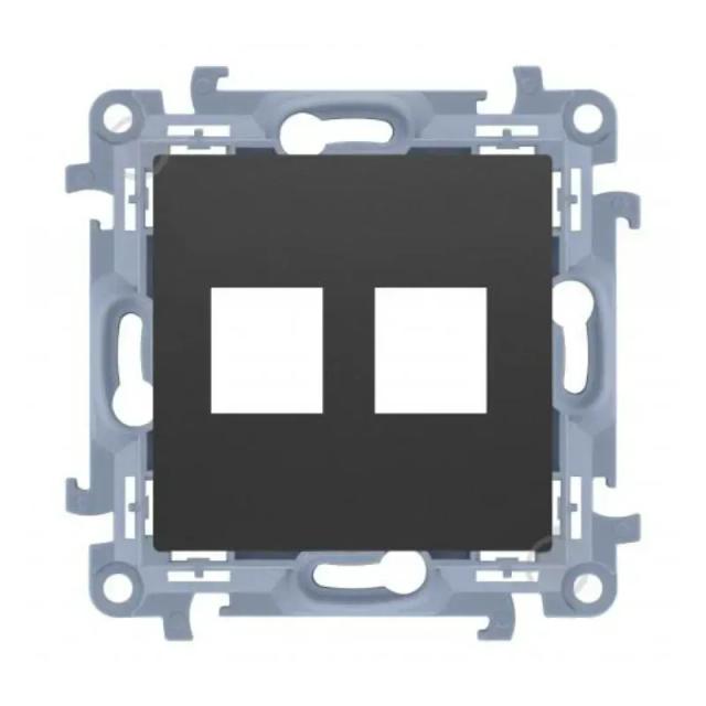 Адаптер інфрмаційний SIMON 10 2xRJ45 Keystone, графіт (CKP2.01/49)