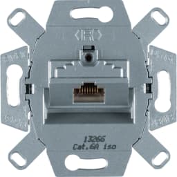Розетка UAE, 1xRG45, Cat.6, Class A, 8-контактна екранована мережева розетка, Hager WDF41076