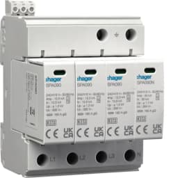 Розрядник (ПЗІП) T1+T2 4P 50kA 1,2kV TN-S TT +дод.контакт SPA931 Hager
