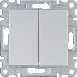 Вимикач кнопковий 2-кл. для серії Lumina Hager WL0142 срібло