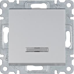 Вимикач з підсв. 1-кл. для серії Lumina Hager WL0212 срібло