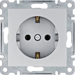 Розетка з з/к Hager Lumina, срібна, 16А/230В , WL1052